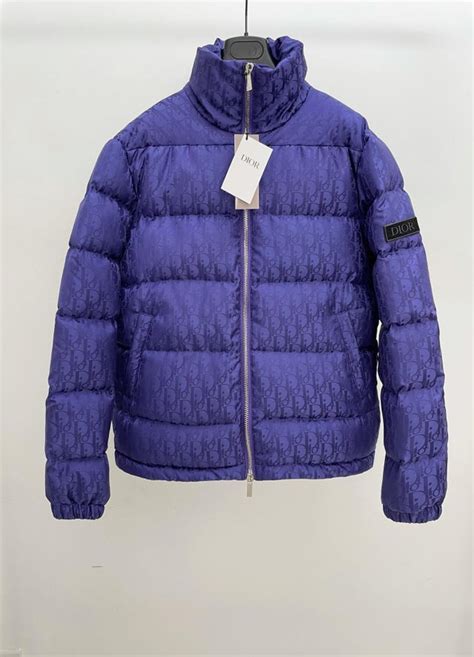 dior oblique puffer jacket purple|Dior puffer jacket men's.